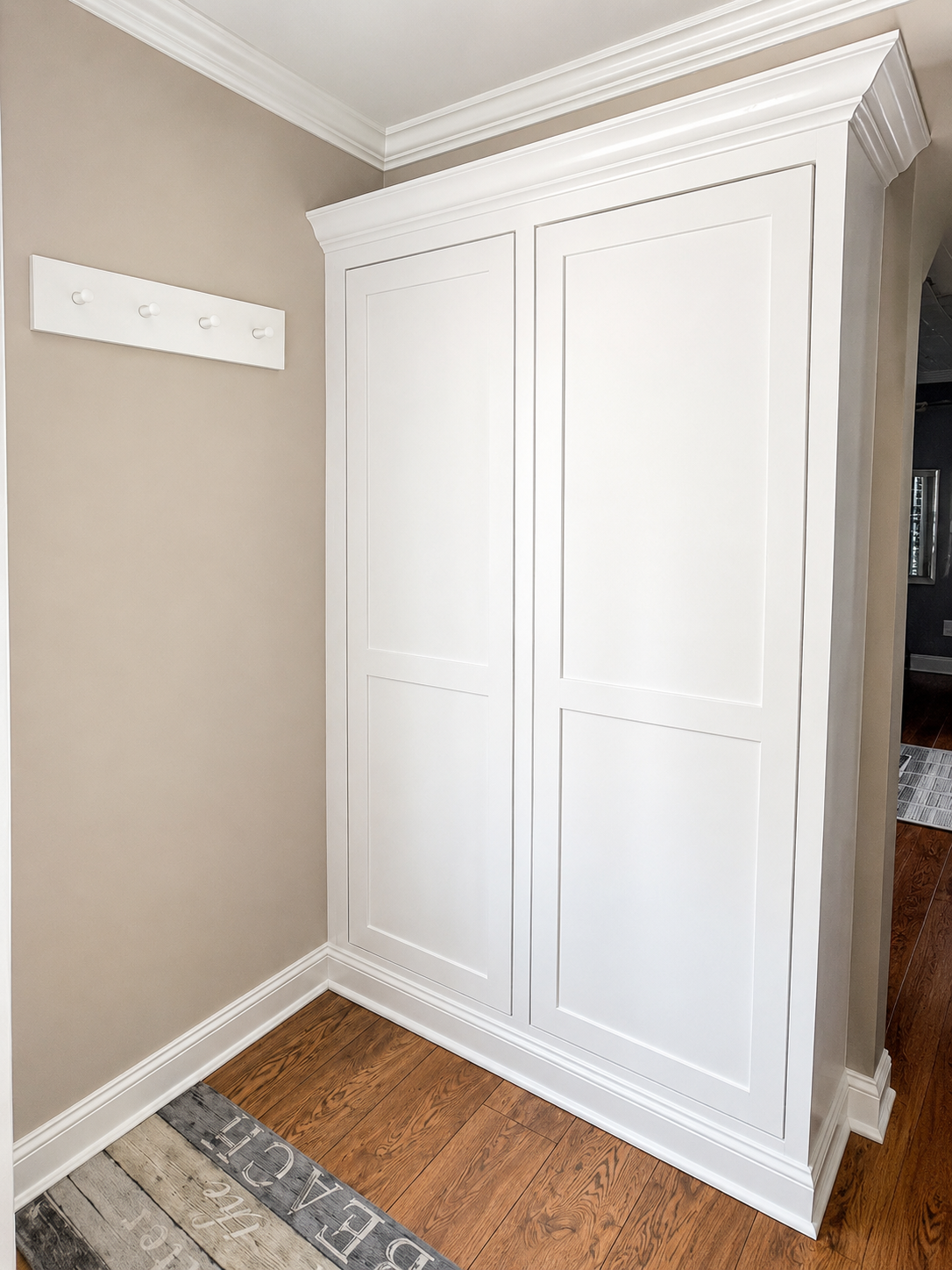 Floor-to-ceiling painted cabinet